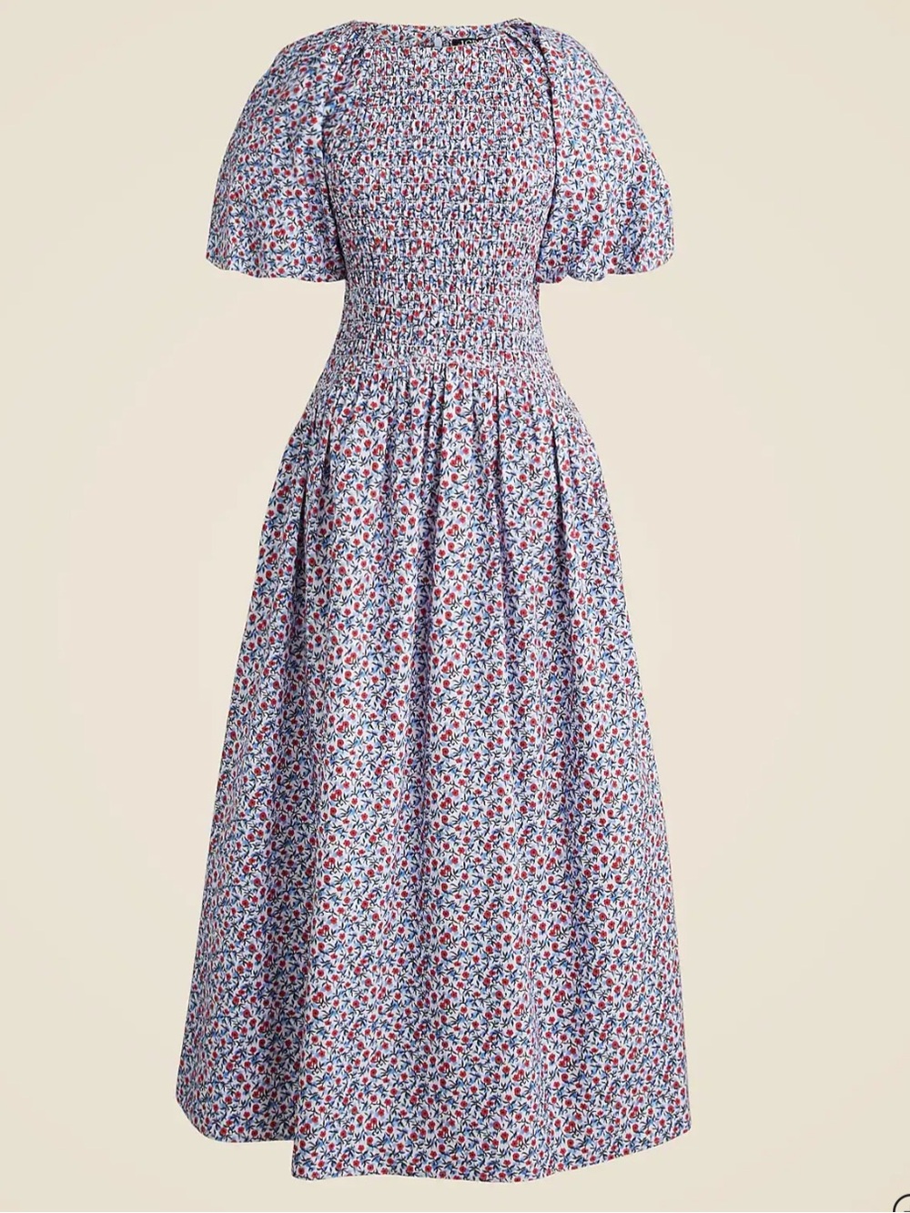 J. Crew Meadow Poppy Flower Cotton Poplin  Puff Sleeve Midi Dress - Picture 2 of 16